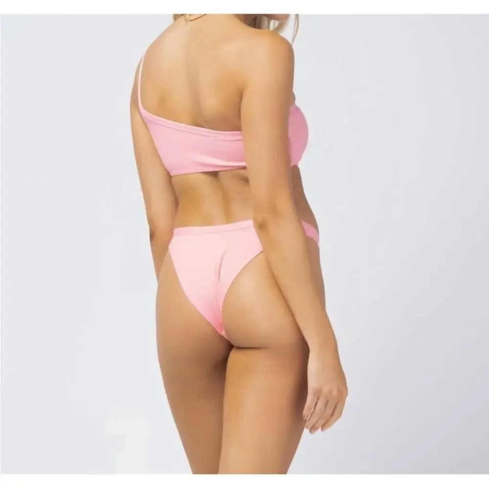 L*Space Bikini Swimsuit Set Axel Top Foley Bottom in Crystal Pink Large NWT
